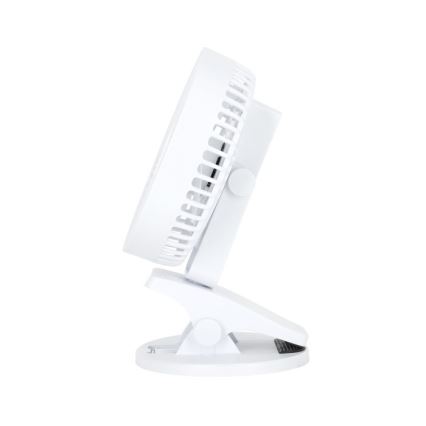 Įkraunamas stalas ventiliatorius su segtuku VIENTO 6W/5V 2000 mAh balta