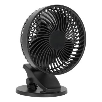 Įkraunamas stalas ventiliatorius su segtuku VIENTO 6W/5V 2000 mAh juoda