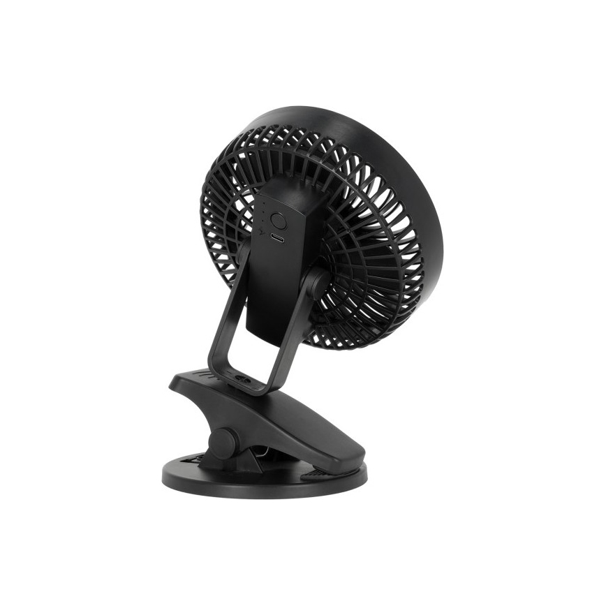 Įkraunamas stalinio ventiliatoriaus su spaustuku VIENTO 6W/5V 2000 mAh juodas