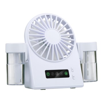 Įkraunamas stalinis ventiliatorius su rūko efektu 3,7V 1200 mAh