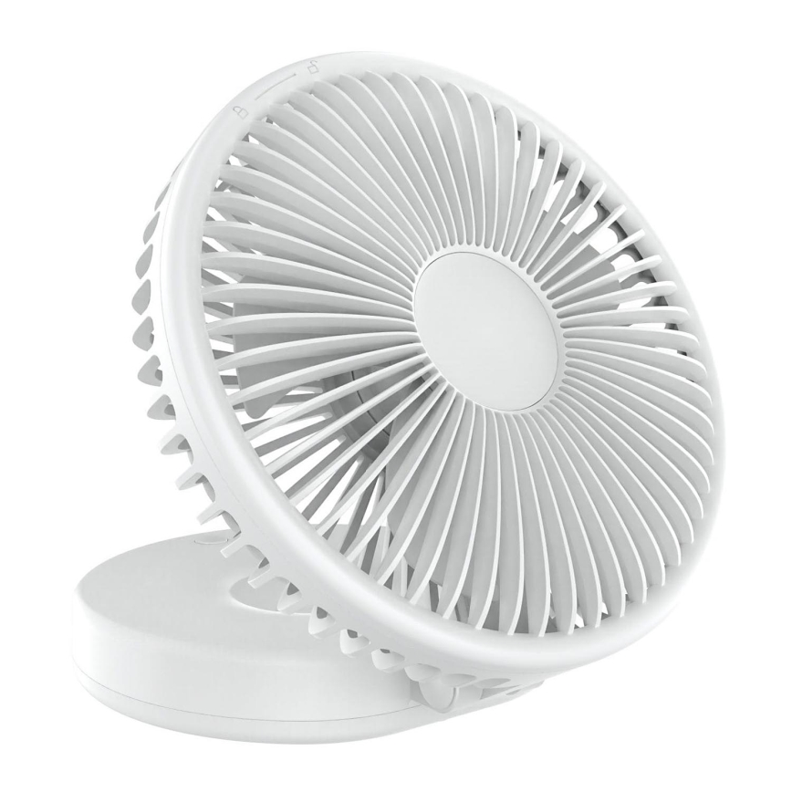Įkraunamas stalo ventiliatorius 10W/5V 2400 mAh balta