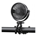 Įkraunamas stalo ventiliatorius 3W/5V 1200 mAh juodas