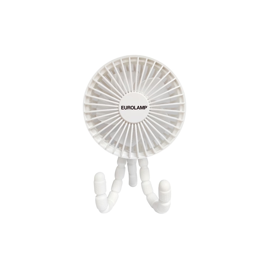 Įkraunamas stalo ventiliatorius 3W/5V 1800 mAh balta