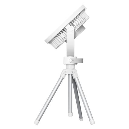 Įkraunamas stalo ventiliatorius su LED apšvietimu 8W/3,7V 2400 mAh balta