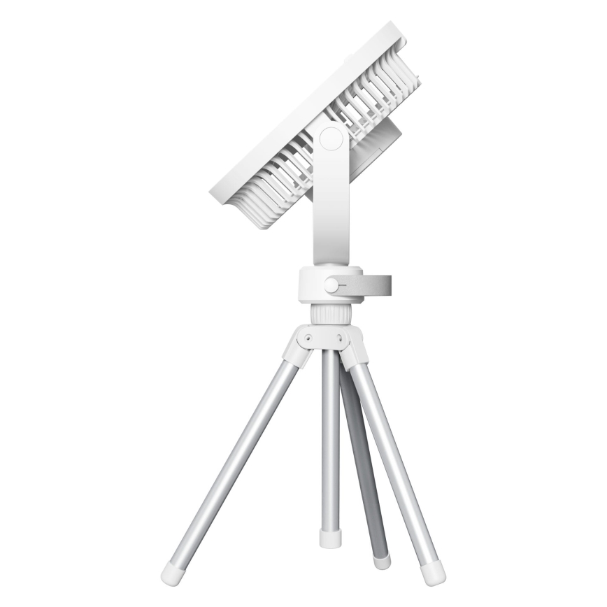 Įkraunamas stalo ventiliatorius su LED apšvietimu 8W/3,7V 2400 mAh balta