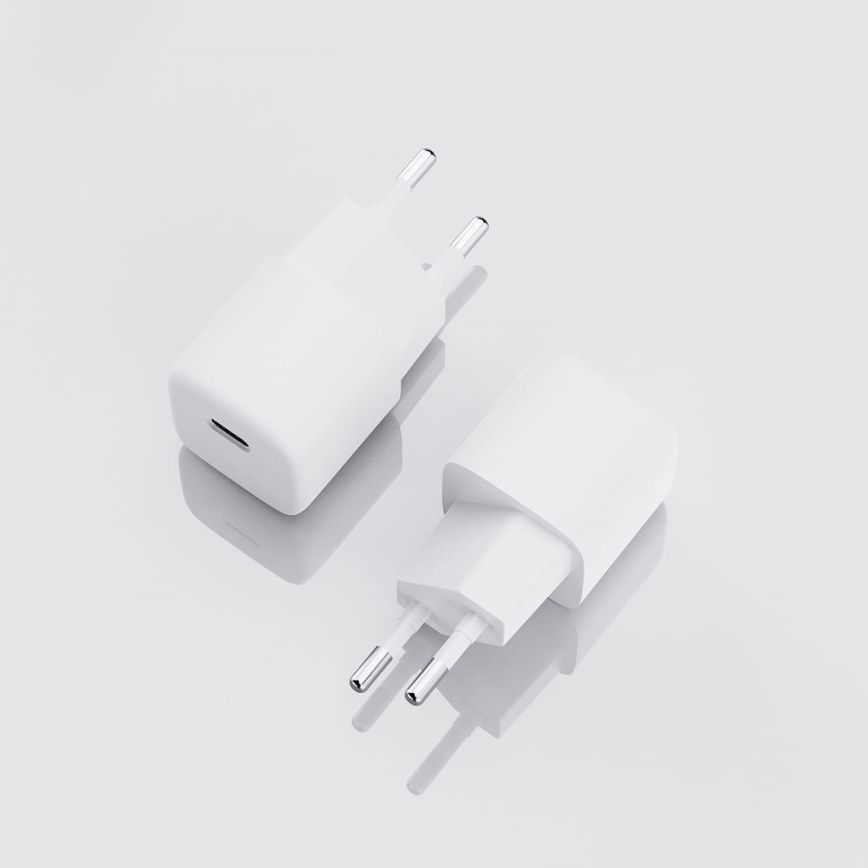 Įkrovimo adapteris USB-C Maitinimo tiekimas 20W/230V baltas