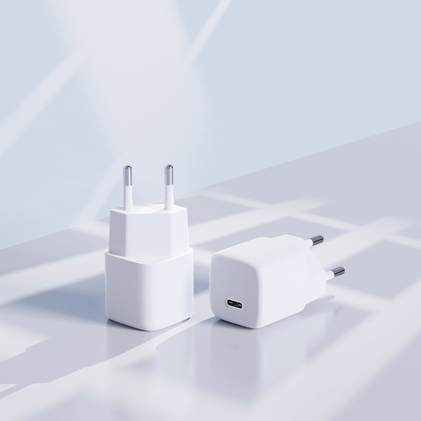 Įkrovimo adapteris USB-C Maitinimo tiekimas 20W/230V baltas