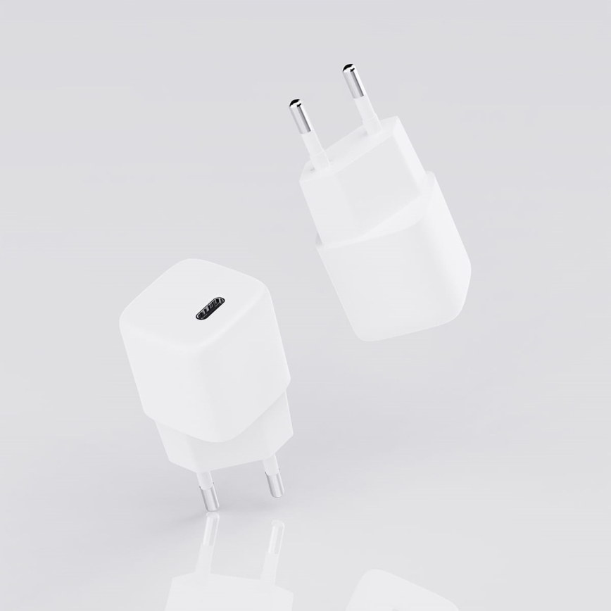 Įkrovimo adapteris USB-C Maitinimo tiekimas 20W/230V baltas