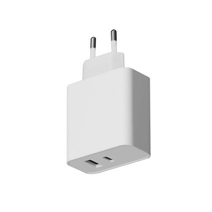 Įkrovimo adapteris USB-C maitinimo tiekimas + USB-A 45W/230V baltas