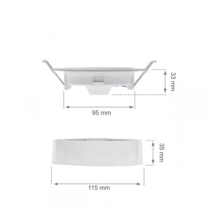 Įleidžiamas LED šviestuvas ALGINE 2 viename LED/6W/230V 3000K baltas