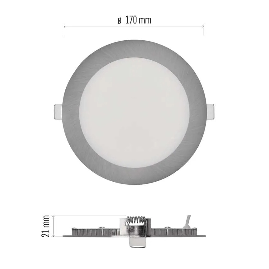 Įleidžiamas LED šviestuvas NEXXO LED/12,5W/230V 3000/3500/4000K sidabrinis skersmuo 17 cm