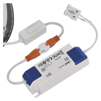 Įleidžiamas LED šviestuvas NEXXO LED/7W/230V 3000/3500/4000K sidabro spalvos skersm. 12 cm