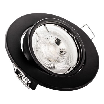 Įleidžiamas lubų šviestuvas 1x GU10/MR16/10W/230V, Ø 9 cm, juodas