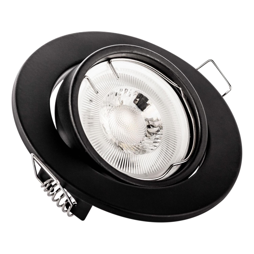 Įleidžiamas lubų šviestuvas 1x GU10/MR16/10W/230V, Ø 9 cm, juodas