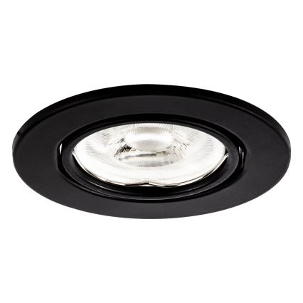 Įleidžiamas lubų šviestuvas 1x GU10/MR16/10W/230V, Ø 9 cm, juodas