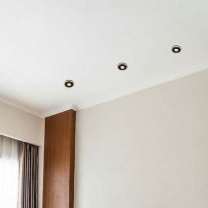 Įleidžiamas lubų šviestuvas TOBBY 1xGU10/20W/230V skersmuo 11,5 cm ąžuolas/juodas