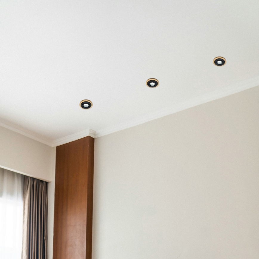 Įleidžiamas lubų šviestuvas TOBBY 1xGU10/20W/230V skersmuo 11,5 cm ąžuolas/juodas