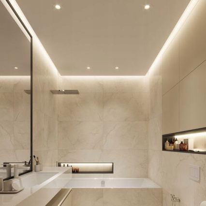 Įleidžiamas profilis LED juostelėms, 1 m, juodas/baltas