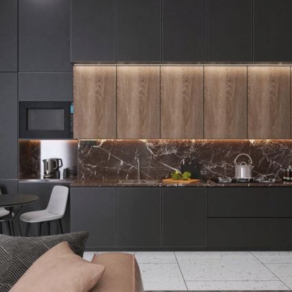 Įleidžiamas profilis LED juostelėms, 1 m, juodas/baltas