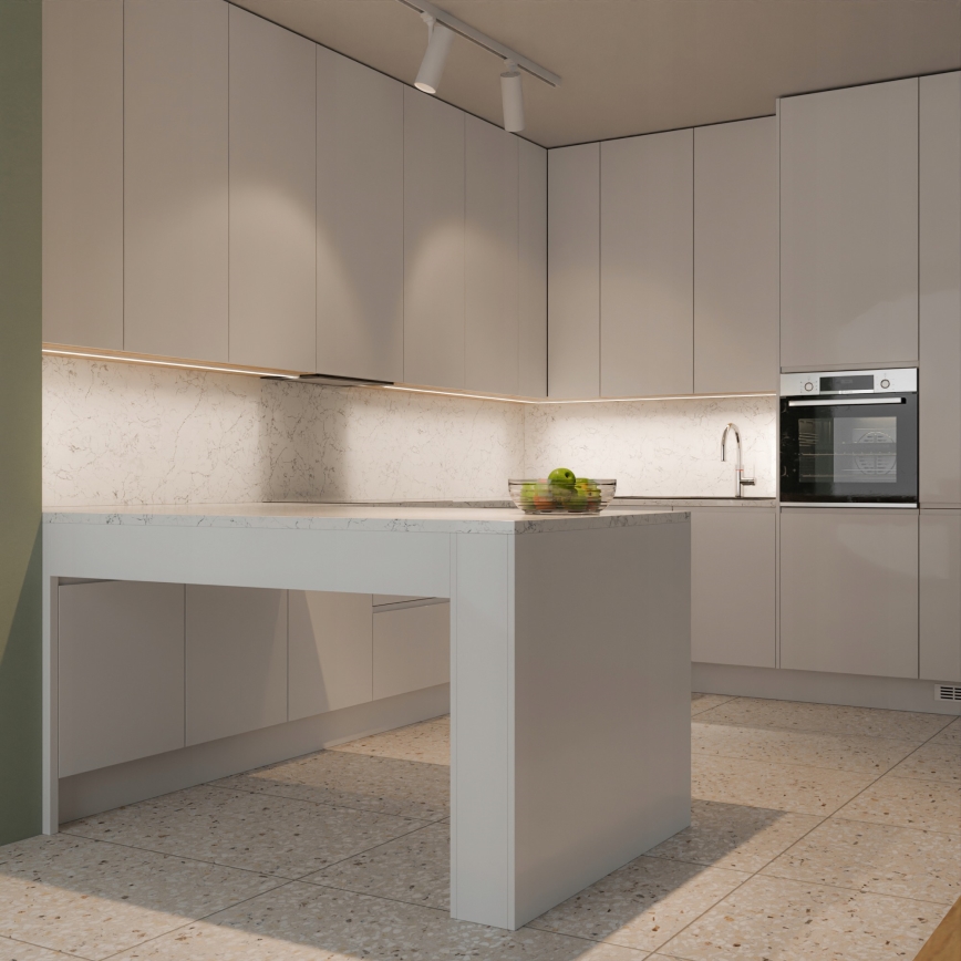 Įleidžiamas profilis LED juostelėms, 1 m, juodas/baltas