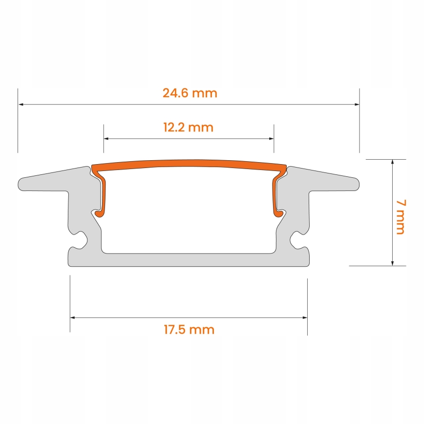 Įleidžiamas profilis LED juostelėms, 1 m, juodas/baltas
