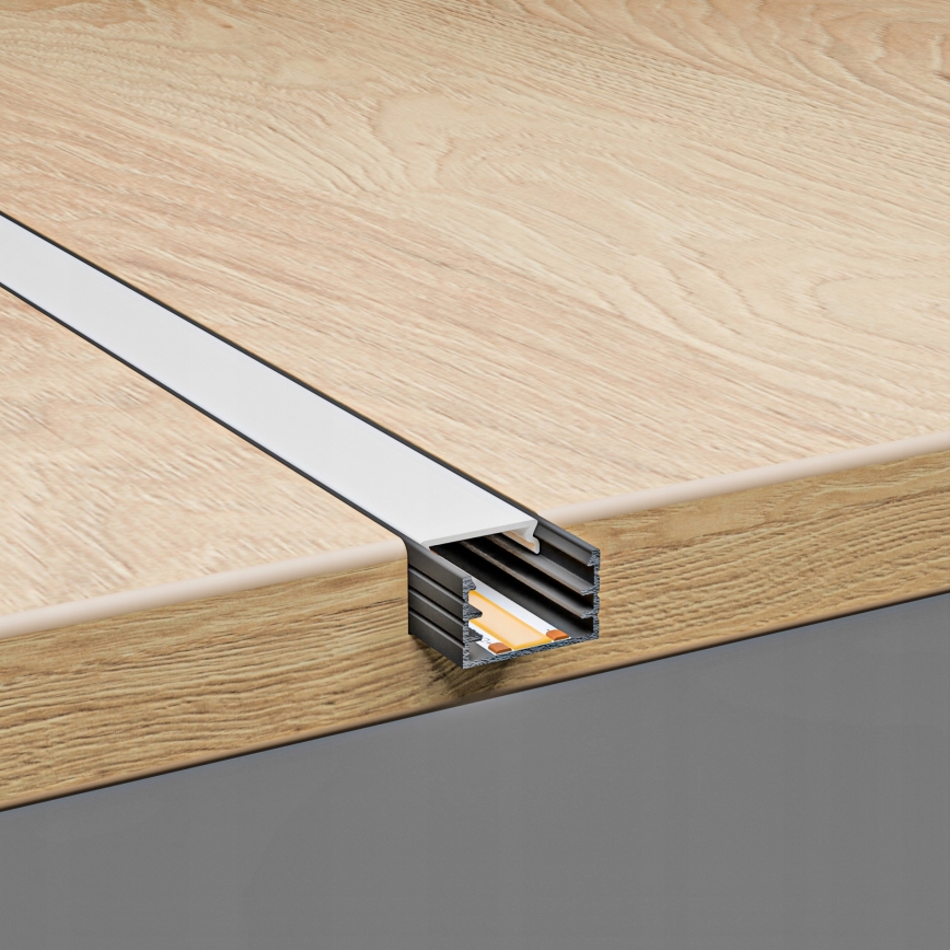 Įleidžiamas profilis LED juostelėms 1 m juodas/baltas