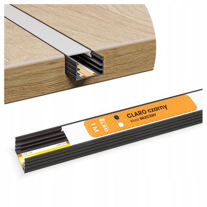 Įleidžiamas profilis LED juostelėms 1 m juodas/baltas