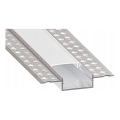 Įleidžiamas profilis LED juostelėms, 1 m, sidabrinis/baltas