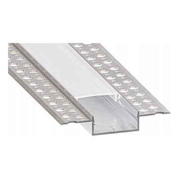 Įleidžiamas profilis LED juostelėms, 1 m, sidabrinis/baltas