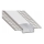 Įleidžiamas profilis LED juostelėms, 1 m, sidabrinis/baltas