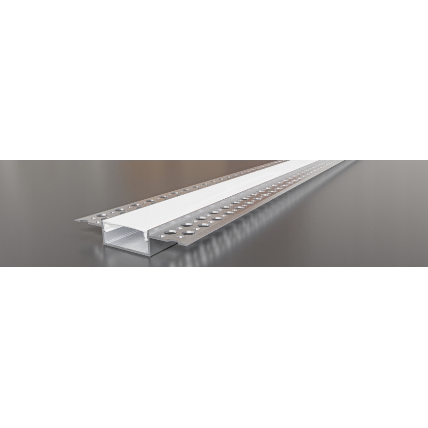 Įleidžiamas profilis LED juostelėms, 1 m, sidabrinis/baltas
