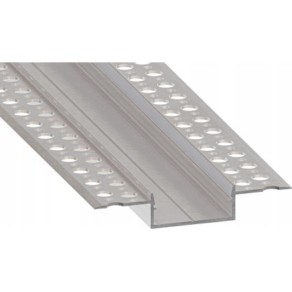 Įleidžiamas profilis LED juostelėms, 1 m, sidabrinis/baltas