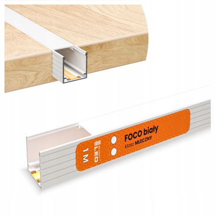 Įleidžiamas profilis LED juostoms, 1 m, baltas