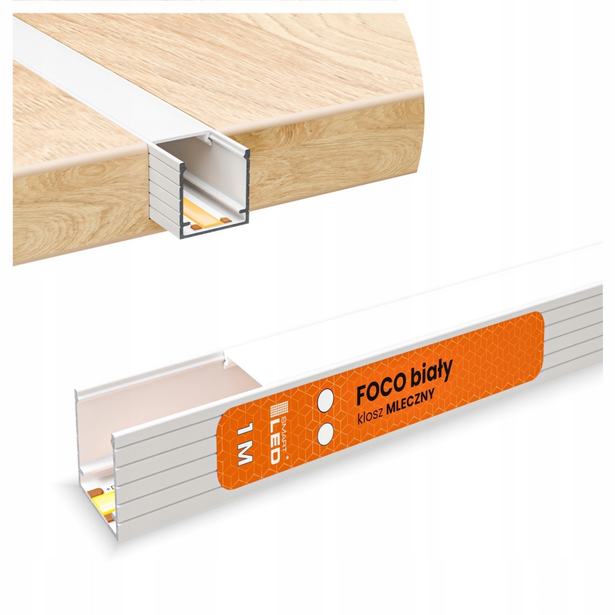 Įleidžiamas profilis LED juostoms, 1 m, baltas