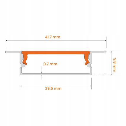 Įleidžiamas profilis LED juostoms, 1 m, baltas