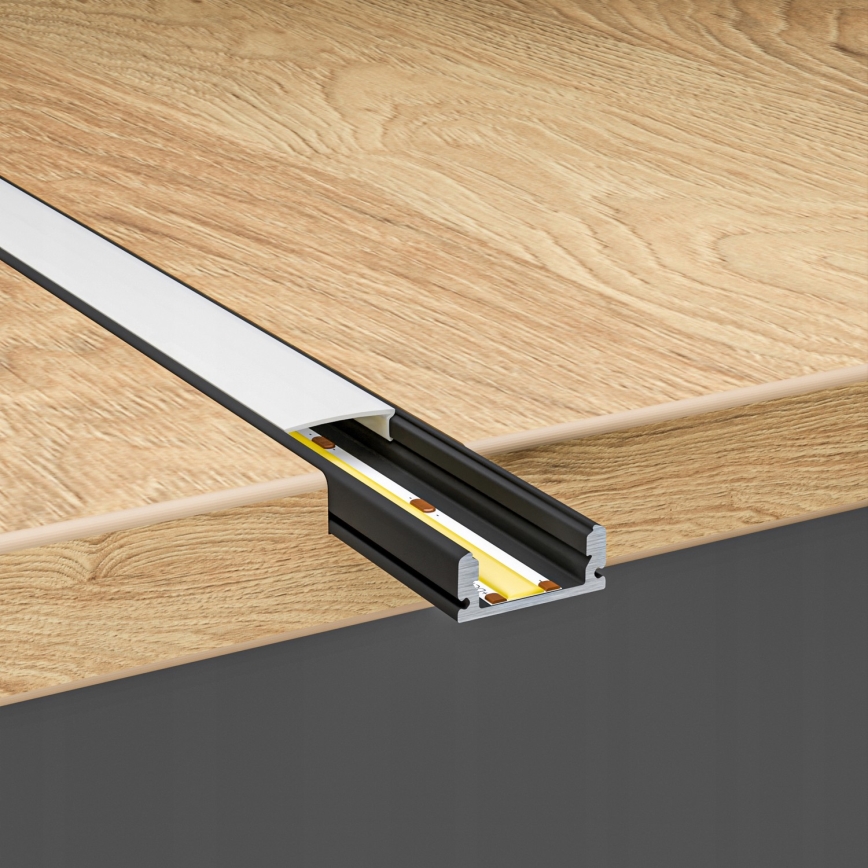 Įleidžiamas profilis LED juostoms, 1 m, juodas/baltas