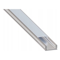 Įleidžiamas profilis LED juostoms, 1 m, sidabrinis/baltas