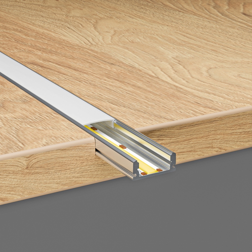 Įleidžiamas profilis LED juostoms, 1 m, sidabrinis/baltas