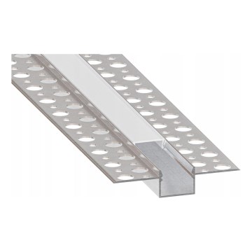 Įleidžiamas profilis LED juostoms 1 m sidabrinis/baltas