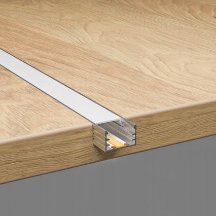 Įleidžiamas profilis LED juostoms, 1 m, sidabrinis/baltas