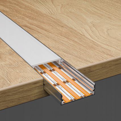 Įleidžiamas profilis LED juostoms 1 m sidabrinis/baltas
