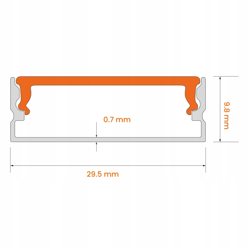 Įleidžiamas profilis LED juostoms 1 m sidabrinis/baltas