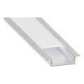 Įleidžiamas profilis LED juostoms 1 m sidabrinis/baltas