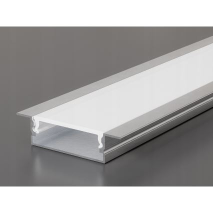 Įleidžiamas profilis LED juostoms 1 m sidabrinis/baltas