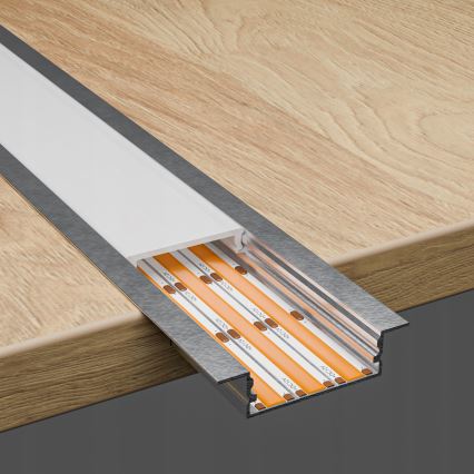 Įleidžiamas profilis LED juostoms 1 m sidabrinis/baltas