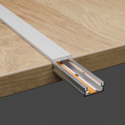Įleidžiamas profilis LED juostoms, 1 m, sidabrinis/baltas