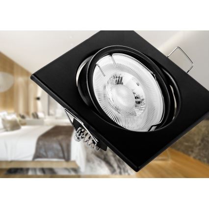Įleidžiamas šviestuvas 1xGU10/MR16/10W/230V 9x9 cm juodas