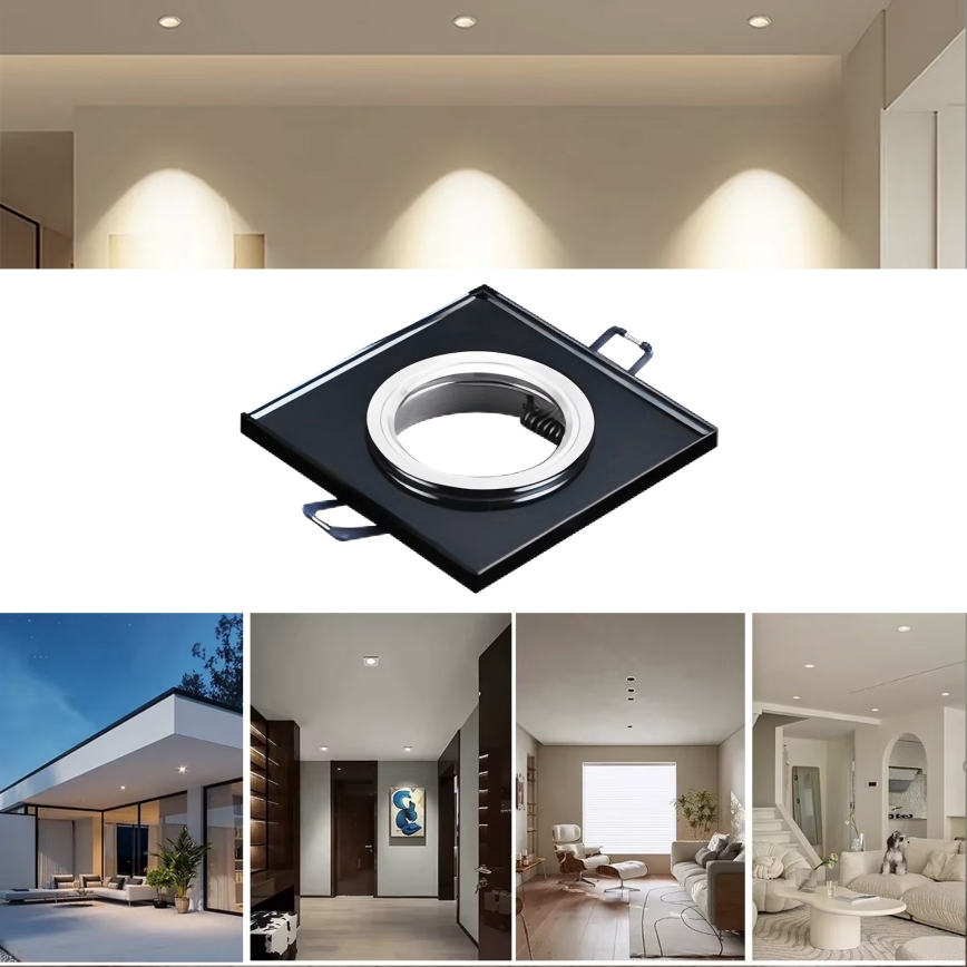 Įleidžiamas šviestuvas 1xGU10/MR16/10W/230V 9x9 cm juodas