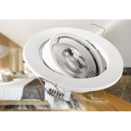 Įleidžiamas šviestuvas 1xGU10/MR16/10W/230V, skersmuo 9 cm, baltas