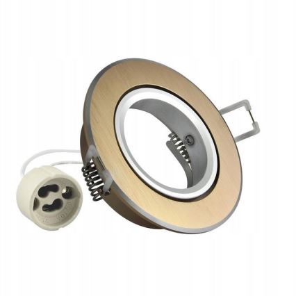 Įleidžiamas šviestuvas EAST OPAL 1xGU10/8W/230V diametras 8,5 cm auksas
